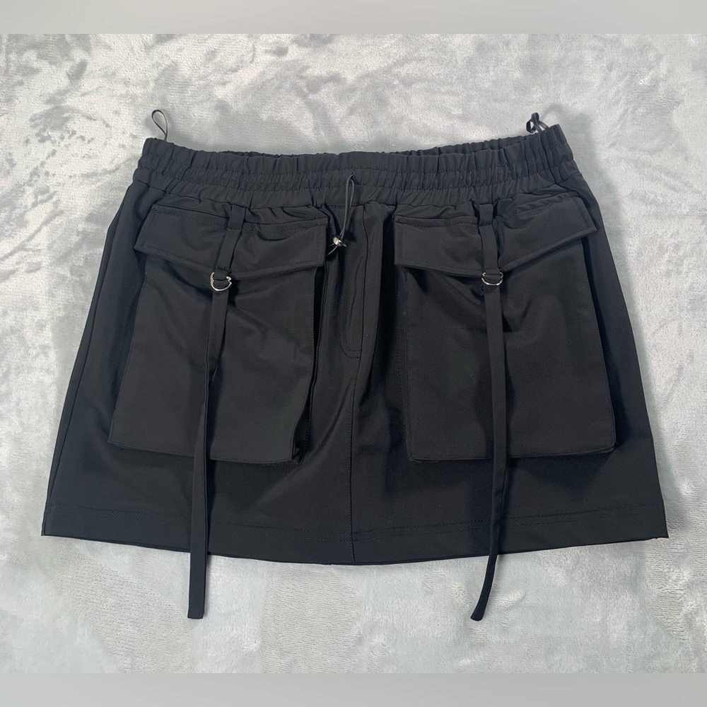 Zara black cargo mini skirt